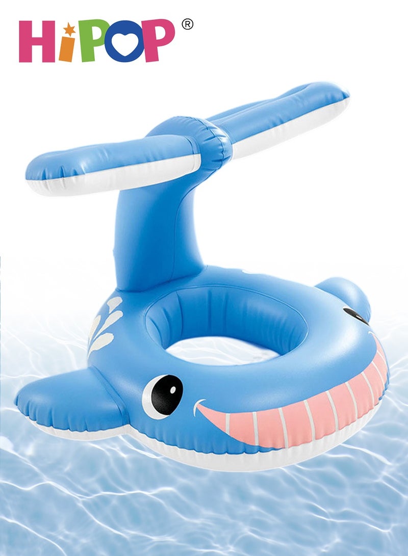 HIPOP Baby Float Swimming Pool,Inflatable Outdoor Swimming Ring Seat with Whale Appearance,Swimming Ring for Kids  - Image 1