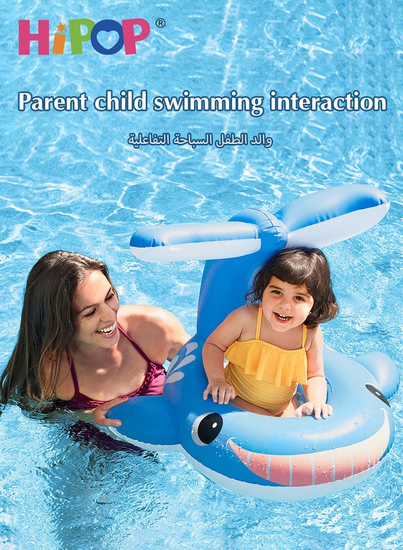 HIPOP Baby Float Swimming Pool,Inflatable Outdoor Swimming Ring Seat with Whale Appearance,Swimming Ring for Kids  - Image 3