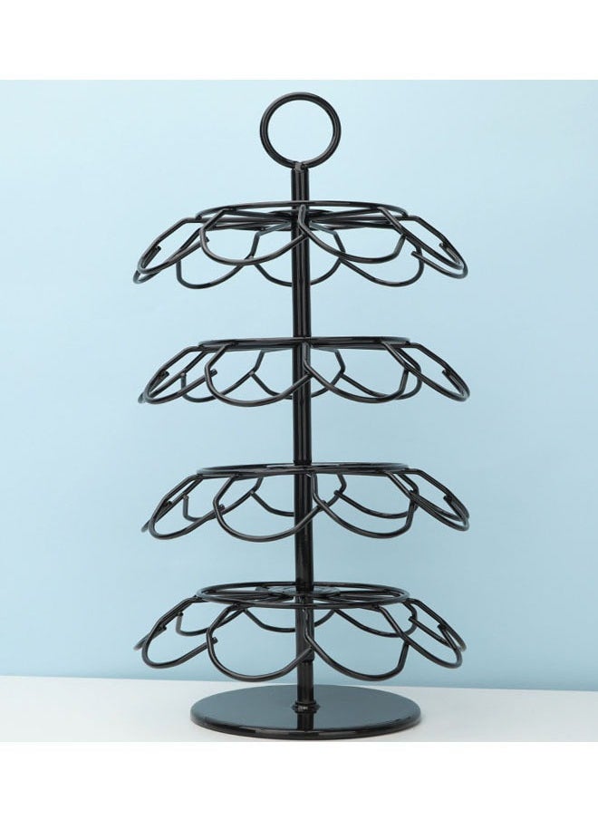 SKY-TOUCH - 360-Degree 4-Layer Stainless Steel Rotating Standing Coffee Stand, Easy To Access, Can Store Up To 36 - Image 1