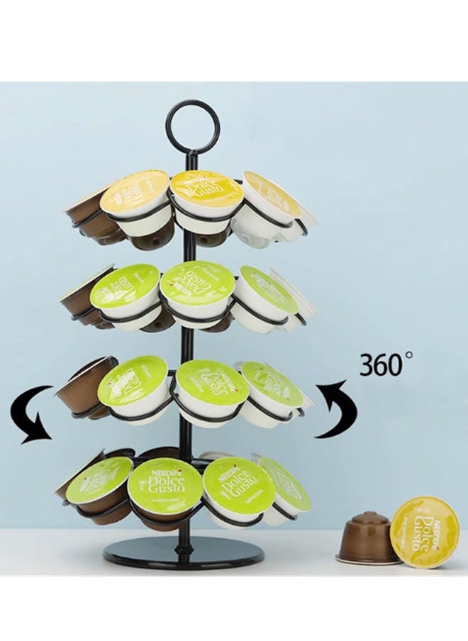 SKY-TOUCH - 360-Degree 4-Layer Stainless Steel Rotating Standing Coffee Stand, Easy To Access, Can Store Up To 36 - Image 1