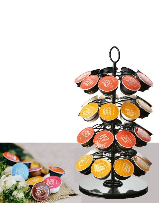 SKY-TOUCH - 360-Degree 4-Layer Stainless Steel Rotating Standing Coffee Stand, Easy To Access, Can Store Up To 36 - Image 1