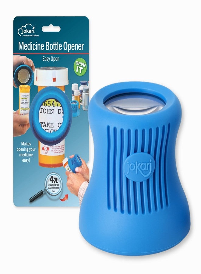 Jokari Easy Open Medicine Bottle Opener with 4x Magnifier for Seniors and Arthritis Built-in Cap Grip Tool for Pill Bottles Prescription Labels Vitamins and Supplements - Image 1