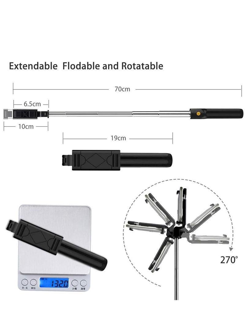ELTRAZONE Phone Tripod | Selfie Stick Tripod with Remote | 3 in 1 Extendable Tripod for Phone with Remote Holder | Portable, Lightweight, Extendable Phone Tripod for iPhone and Android (Black)  - Image 4