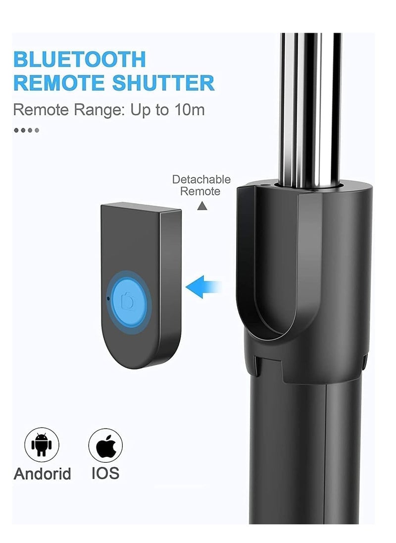 ELTRAZONE Phone Tripod | Selfie Stick Tripod with Remote | 3 in 1 Extendable Tripod for Phone with Remote Holder | Portable, Lightweight, Extendable Phone Tripod for iPhone and Android (Black)  - Image 3