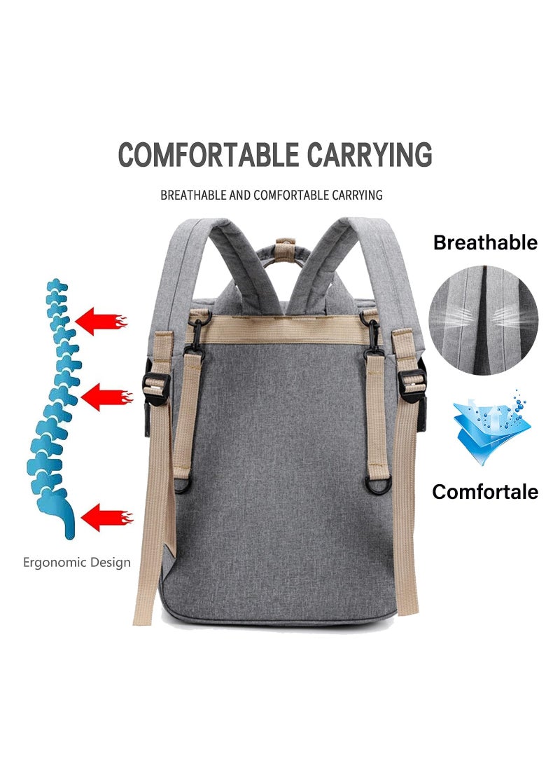 General - Diaper Bag Backpack Waterproof Diaper Changing Totes Multi-Function Travel Portable Bassinet Backpack Mommy Bag Large Capacity Baby Backpack for Boy Girl Baby Shower Gifts Folding Frib (Black) - Image 1