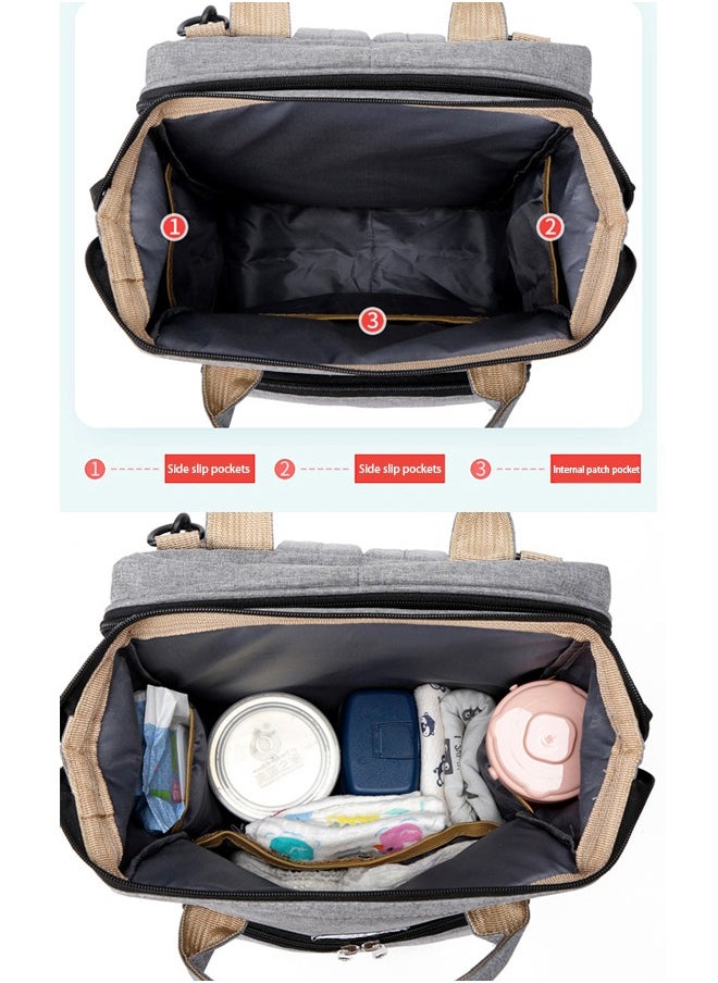 General - Diaper Bag Backpack Waterproof Diaper Changing Totes Multi-Function Travel Portable Bassinet Backpack Mommy Bag Large Capacity Baby Backpack for Boy Girl Baby Shower Gifts Folding Frib (Black) - Image 1