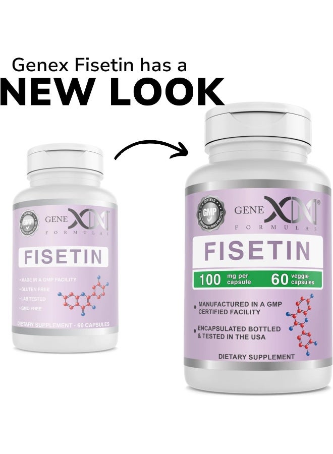 Genex Formulas GENEX Fisetin 100mg/Serving (60 Capsules) | Antioxidant That Supports Healthy Aging and Brain Wellness - Non-GMO, Gluten Free, Vegetarian - 2 Month Supply - Image 2