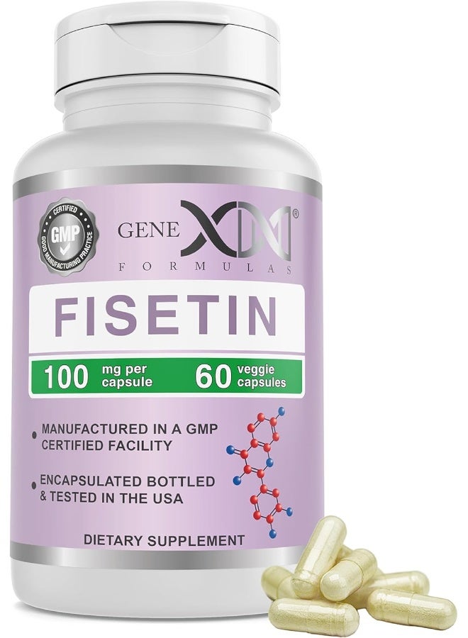 Genex Formulas GENEX Fisetin 100mg/Serving (60 Capsules) | Antioxidant That Supports Healthy Aging and Brain Wellness - Non-GMO, Gluten Free, Vegetarian - 2 Month Supply - Image 1