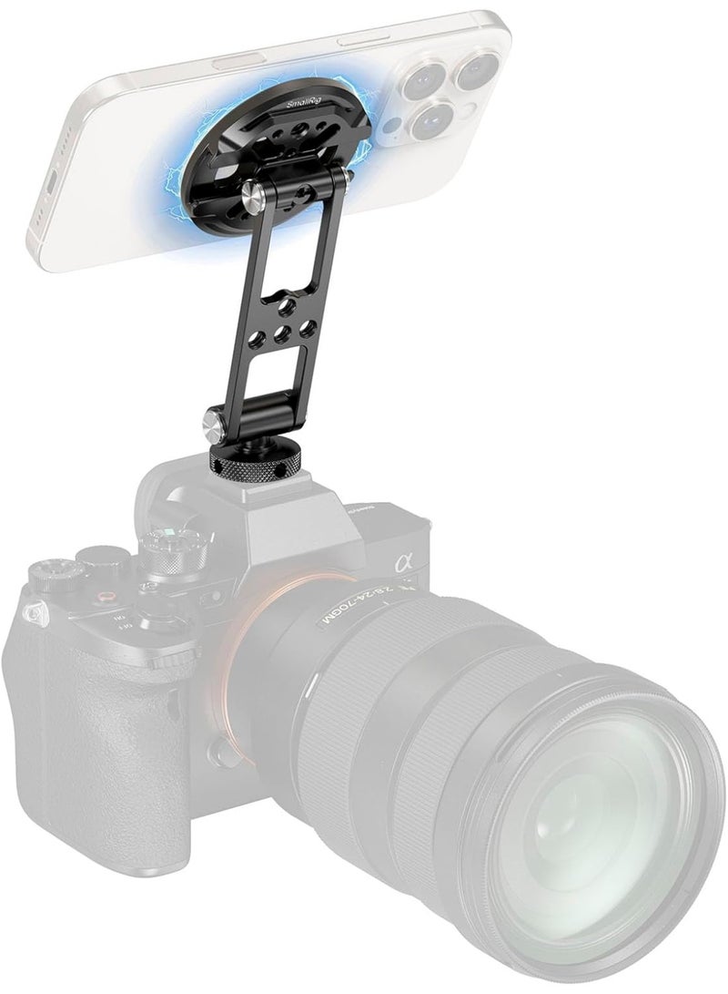 SMALLRIG Magnetic Metal Phone Mount with Cold Shoe Mount, Adjustable Rotatable Phone Tripod Holder Adapter for iPhone 17/16/15, Camera Monitoring, Tripods, Stabilizers - 5156 - Image 1