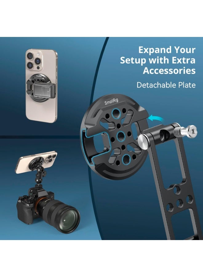 SMALLRIG Magnetic Metal Phone Mount with Cold Shoe Mount, Adjustable Rotatable Phone Tripod Holder Adapter for iPhone 17/16/15, Camera Monitoring, Tripods, Stabilizers - 5156 - Image 5