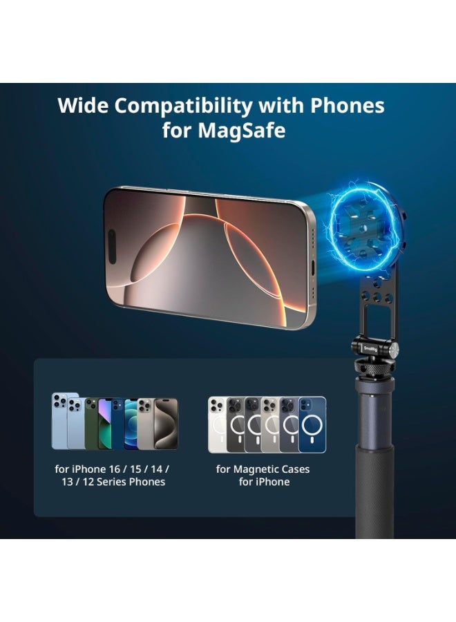 SMALLRIG Magnetic Metal Phone Mount with Cold Shoe Mount, Adjustable Rotatable Phone Tripod Holder Adapter for iPhone 17/16/15, Camera Monitoring, Tripods, Stabilizers - 5156 - Image 2