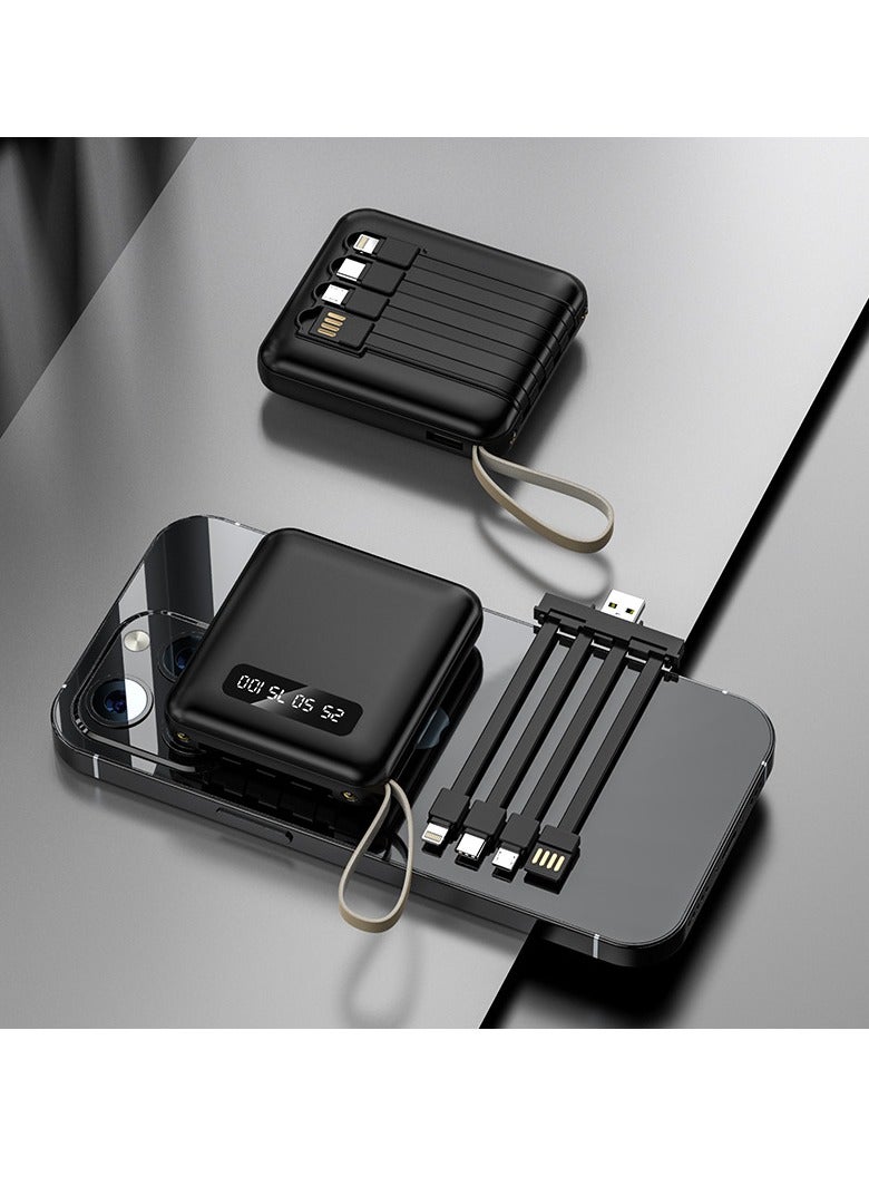 New Digital Display Power Bank 10000mAh Small Portable Mini Power Bank Suitable for All Mobile Phones and Tablets (Black)  - Image 1