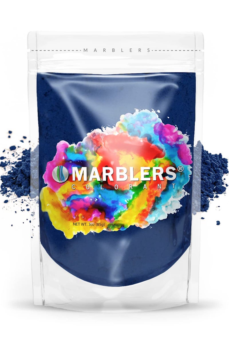 MARBLERS Blue Mica Powder Colorant [Fine Navy] 3oz (85g) | Cosmetic | Epoxy Resin Pigment | Dye | Non-Toxic, Vegan, Cruelty-Free | Lip Gloss, Nails, Body Butter | Bath Bomb, Candle & Soap Making - Image 1