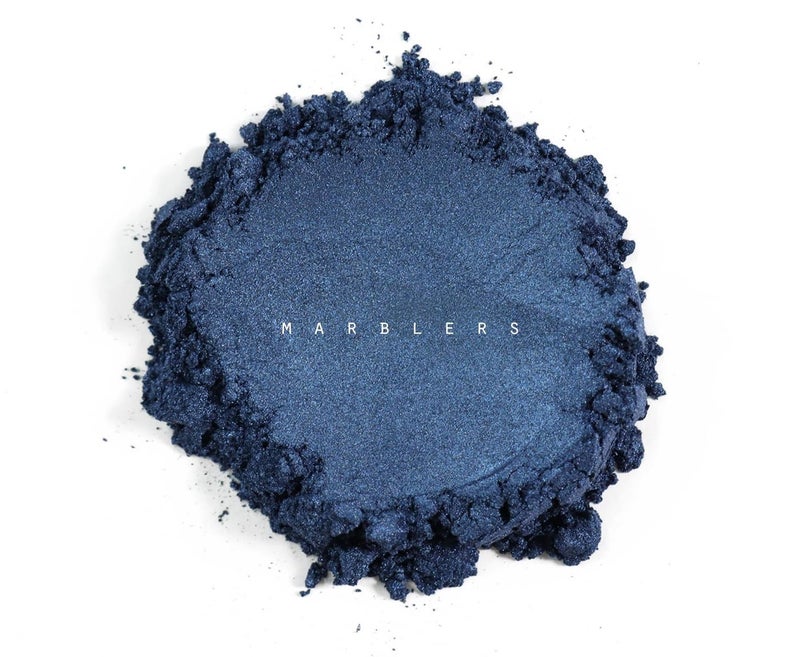 MARBLERS Blue Mica Powder Colorant [Fine Navy] 3oz (85g) | Cosmetic | Epoxy Resin Pigment | Dye | Non-Toxic, Vegan, Cruelty-Free | Lip Gloss, Nails, Body Butter | Bath Bomb, Candle & Soap Making - Image 2