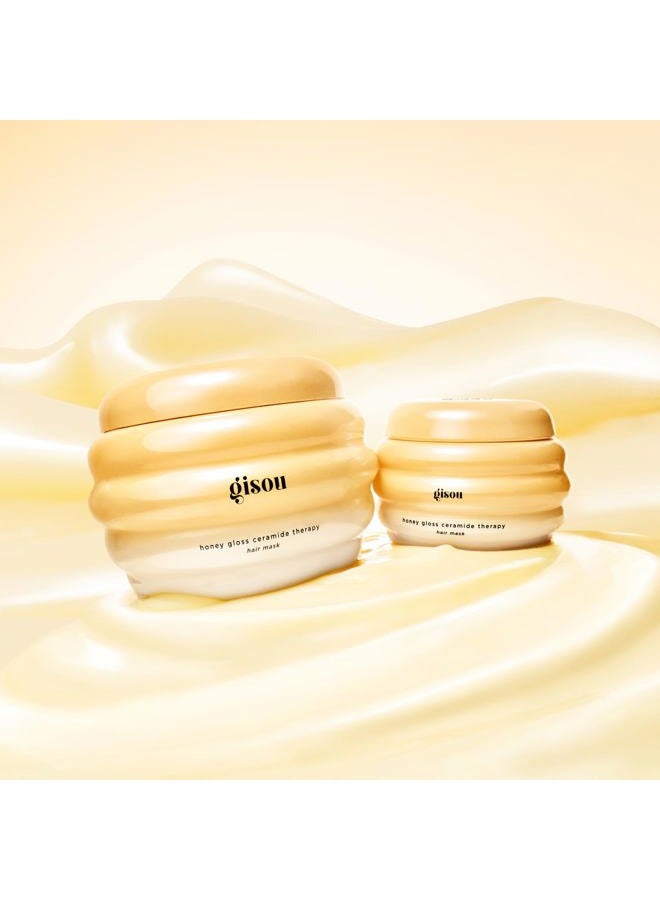 Gisou قناع شعر سيراميد العسل اللامع 75 مل - ترطيب عميق وإصلاح لجميع أنواع الشعر، مع عسل ميرساليهي، سيراميدات وحمض الهيالورونيك، شعر أقوى 4 مرات و +85% لمعان - Image 3