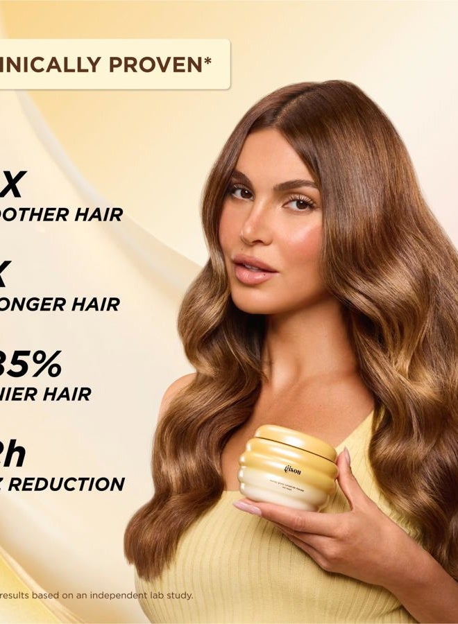 Gisou قناع شعر سيراميد العسل اللامع 75 مل - ترطيب عميق وإصلاح لجميع أنواع الشعر، مع عسل ميرساليهي، سيراميدات وحمض الهيالورونيك، شعر أقوى 4 مرات و +85% لمعان - Image 4