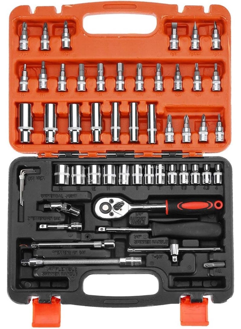 GGOOT Ratchet Wrench Sleeve Kit Car Boat Motorcycle Bicycle Hardware Repair Tool 12/46/53Pcs - Image 1