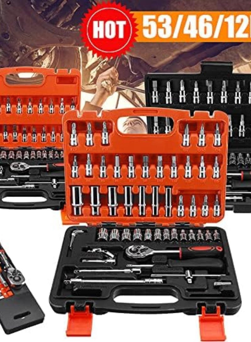GGOOT Ratchet Wrench Sleeve Kit Car Boat Motorcycle Bicycle Hardware Repair Tool 12/46/53Pcs - Image 2