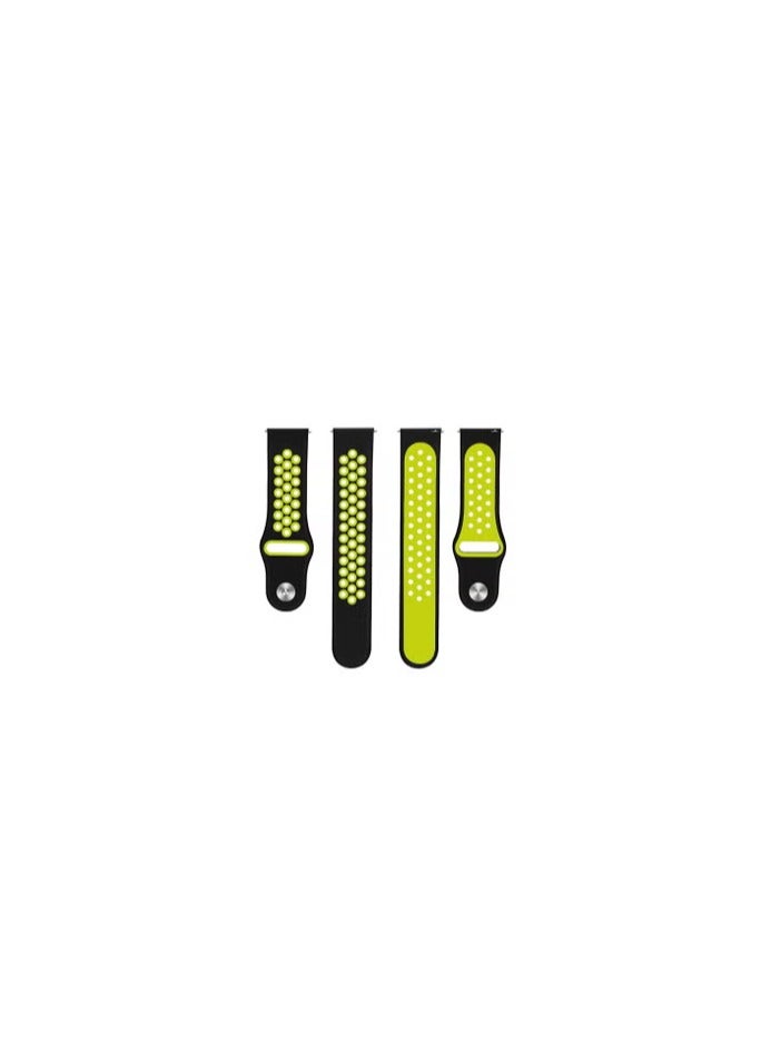 CATANES 22mm NIKE Watch Sport Band Compatible With Huawei 4 4 Pro Black Yellow - Image 2