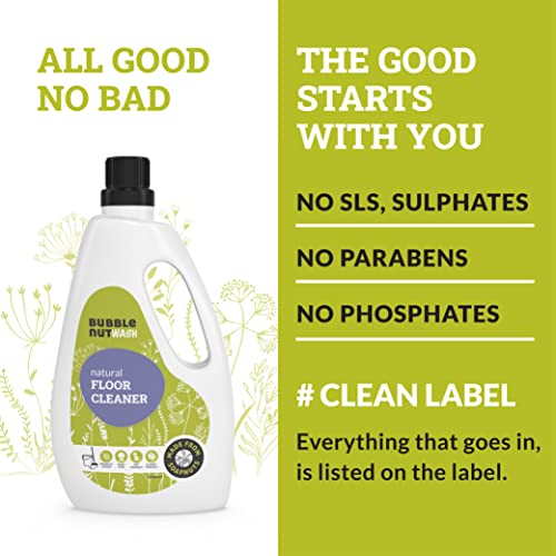 BubbleNut Wash Floor Cleaner- Natural & Organic Liquid Disinfectant, Baby safe, Pet friendly, Insect Repellent, Herbal, pH neutral (1 Lit) - Image 4