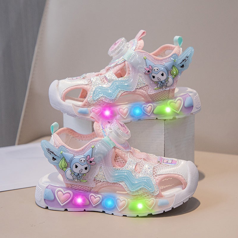 Kuromi Girls Sandals Glowing Children'S Summer Girls Beach Sandals Baotou Princess Shoes Non-Slip - Image 5