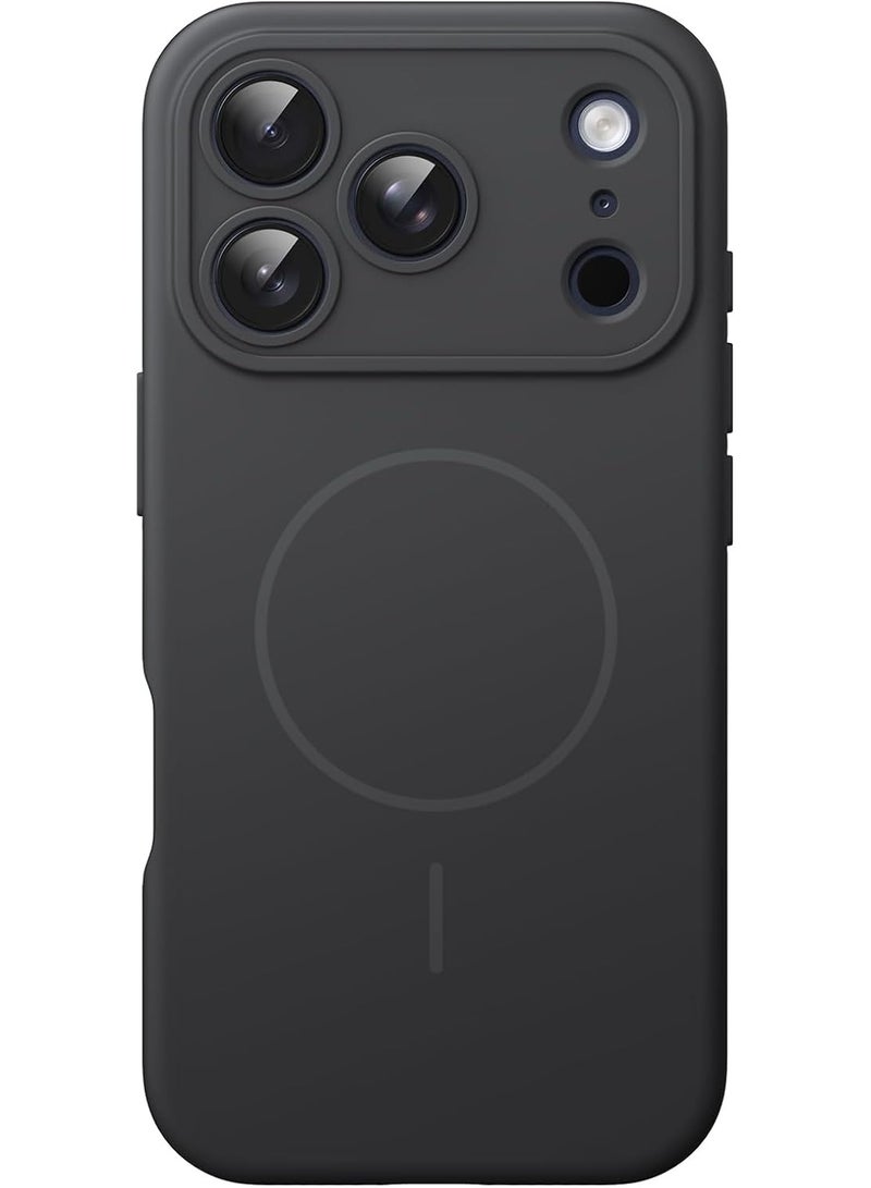 Magnetic Silicone Case for iPhone 17 Pro Max 6.9-Inch, MagSafe Compatible, Shock Absorbing, Camera Protection, Black - Image 1