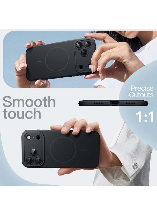 Magnetic Silicone Case for iPhone 17 Pro Max 6.9-Inch, MagSafe Compatible, Shock Absorbing, Camera Protection, Black - Image 3