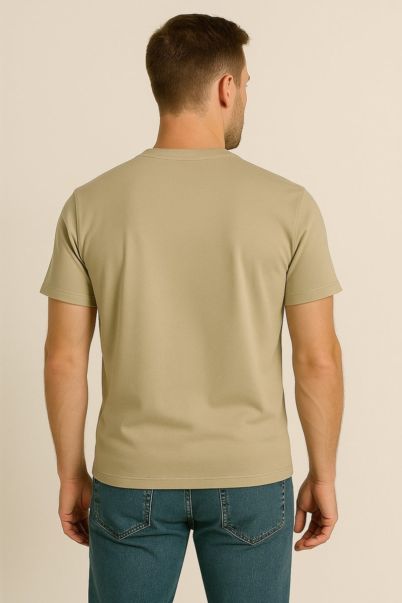 Bambelle Stone Beige T-Shirt - Premium cotton-polyester blend – combines softness with strength - Image 3