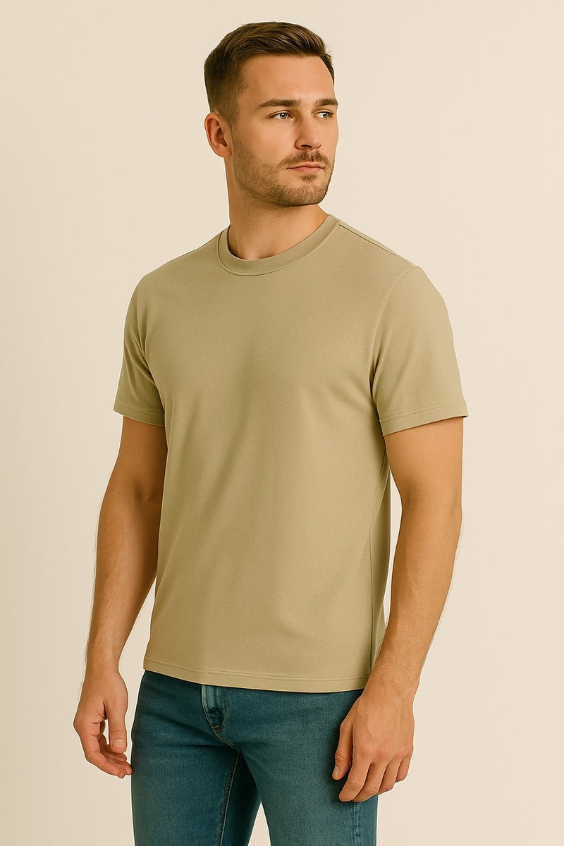 Bambelle Stone Beige T-Shirt - Premium cotton-polyester blend – combines softness with strength - Image 2