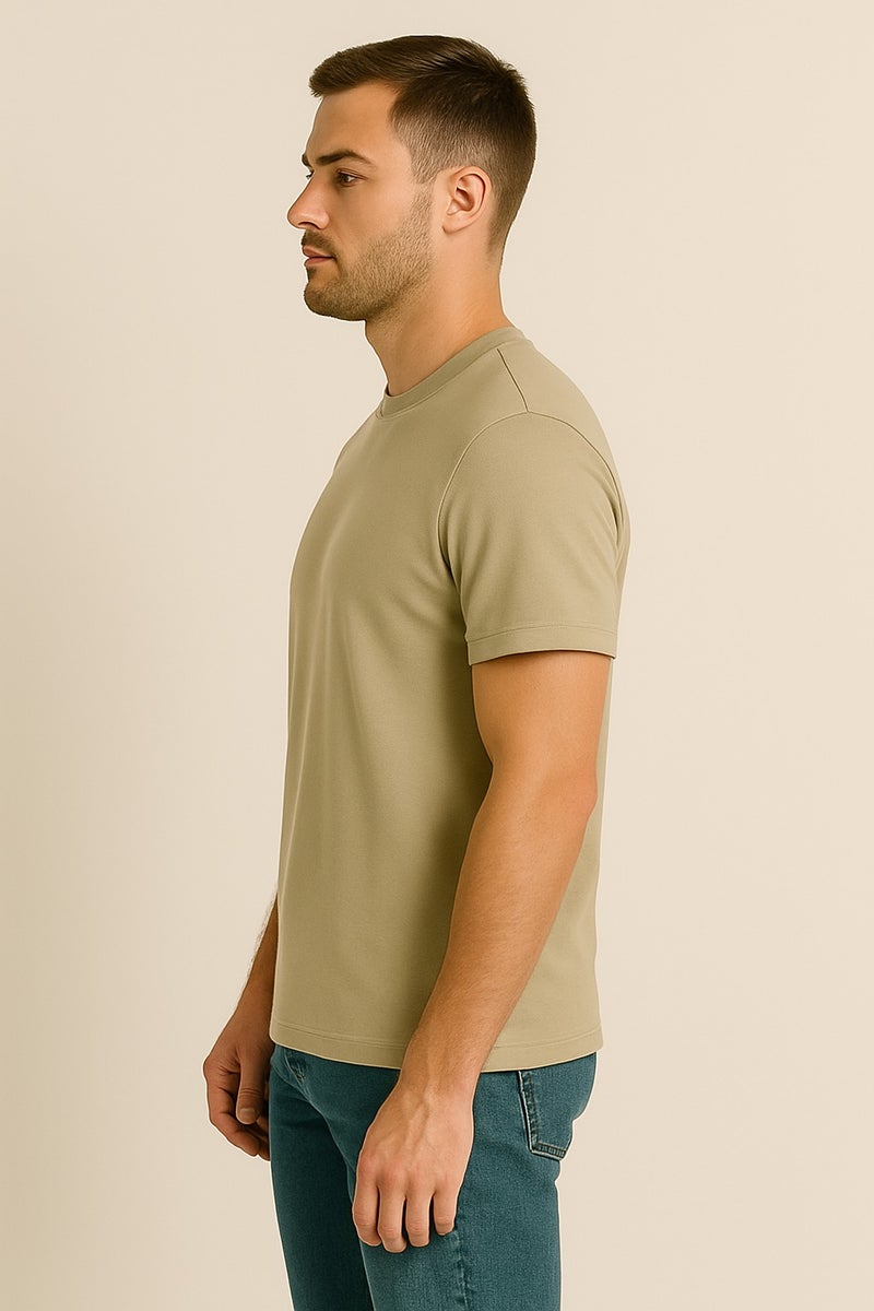Bambelle Stone Beige T-Shirt - Premium cotton-polyester blend – combines softness with strength - Image 4