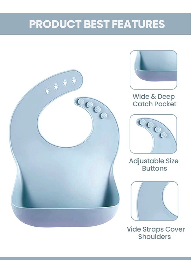 10 Piece Baby Led Weaning Supplies Silicone Feeding Set Baby Toddler Bib Cup Divided Plate and Bowl Self Feeding Spoons Dish Set Baby Utensils |Toddler Feeding Supplies - Image 4