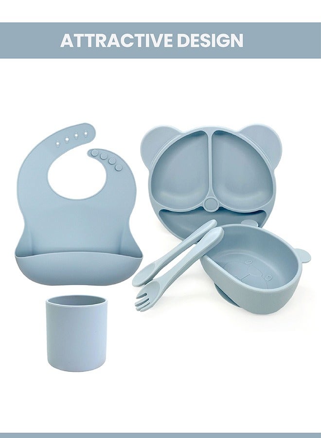 10 Piece Baby Led Weaning Supplies Silicone Feeding Set Baby Toddler Bib Cup Divided Plate and Bowl Self Feeding Spoons Dish Set Baby Utensils |Toddler Feeding Supplies - Image 5