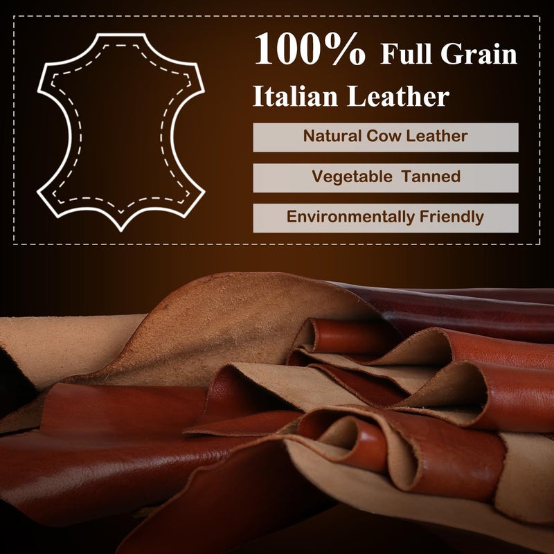 Banuce Vintage Slim Full Grains Italian Leather Briefcase for Men 14 inch Laptop Bags Business Work Bags Attache Case with Luggage Strap Brown - Image 5