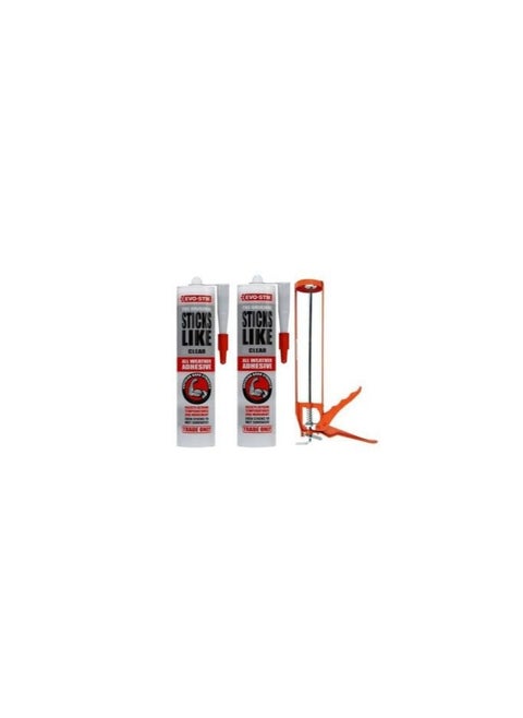 Sticks Like Adhesive, All Weather, Extreme Temperature & Movement Resistant, Colour: Clear, Size: 290ml With Silicone Gun Pack Of 2