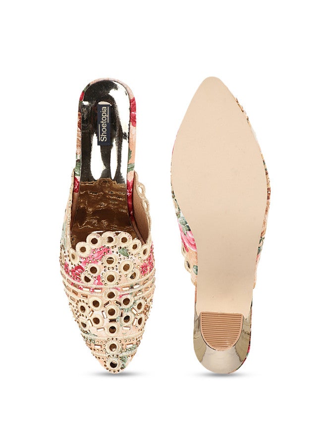 Shoetopia أحذية شوتوبيا للبنات مزينة بكعب عريض ذو مقدمة مدببة - Image 5