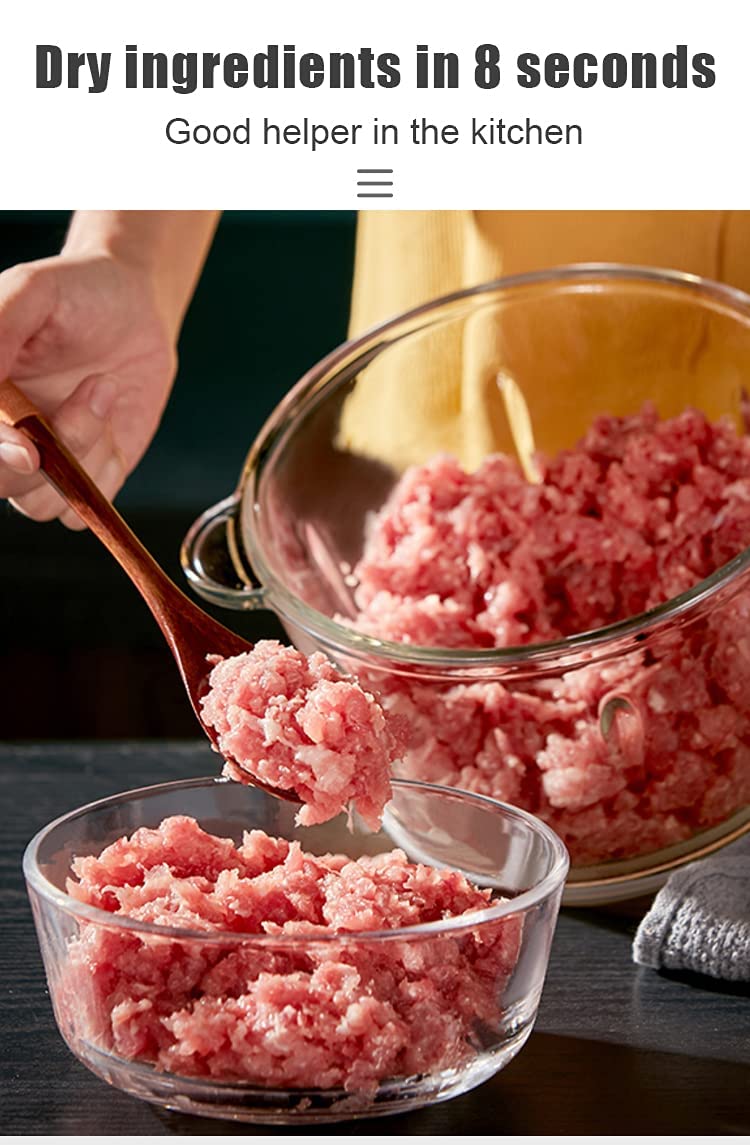 Jolfay Jolfay Glass Bowl and Stainless Steel Meat Grinder Household Electric Multifunctional minced Keema Machine Meat minced Stuffing Maker 250 Watt 2 L Capacity  - Image 5