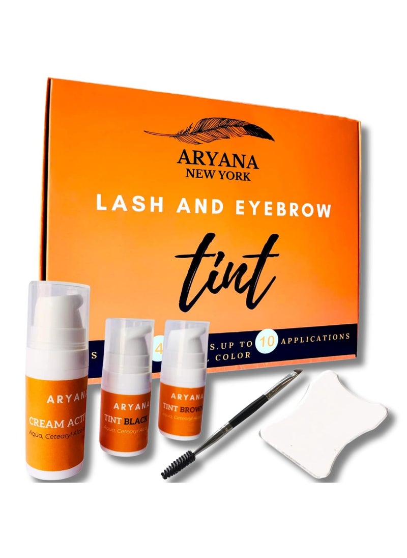 ARYANA NEW YORK ARYANA NEW YORK LASH AND EYEBROW KIT - Up to 10 Applications - Black and Brown 5 ML - With Brow Brush 