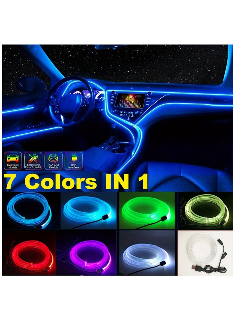 Arabest - 300cm (118in) Strip Car Interior Ambience Light RGB Light DIY Dashboard Ambience Fiber Optic Strip Light with USB Drive - Image 1