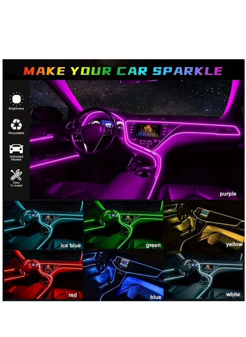 Arabest - 300cm (118in) Strip Car Interior Ambience Light RGB Light DIY Dashboard Ambience Fiber Optic Strip Light with USB Drive - Image 1