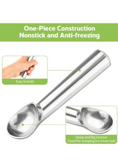 Oasisgalore Silver Ice Cream Scoop with Heat-Conductive Liquid-Filled Handle, Professional for Desserts & Meatballs.  - Image 4