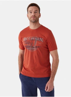Crew Neck Short Sleeve Printed Combed Cotton Men's T-shirt