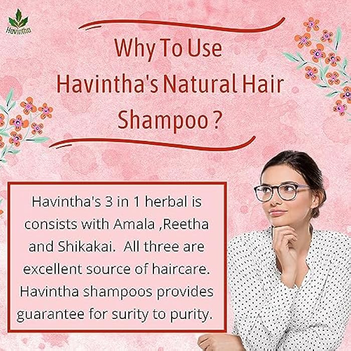 Havintha Natural Hair Shampoo for Hair 8 oz, AMLA REETHA SHIKAKAI POWDER (Phyllanthus emblica, Sapindus mukorossi, Acacia concinna),Product of Havintha, 227g - Image 5