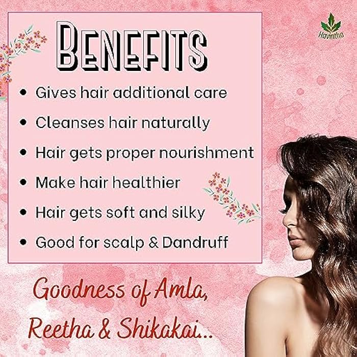 Havintha Natural Hair Shampoo for Hair 8 oz, AMLA REETHA SHIKAKAI POWDER (Phyllanthus emblica, Sapindus mukorossi, Acacia concinna),Product of Havintha, 227g - Image 4