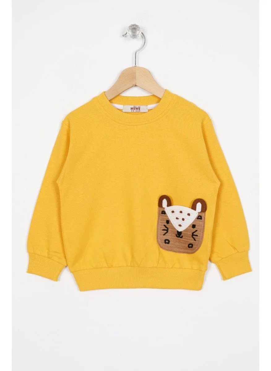 Zepkids Pocket Detailed Mustard Color Boy Sweatshirt