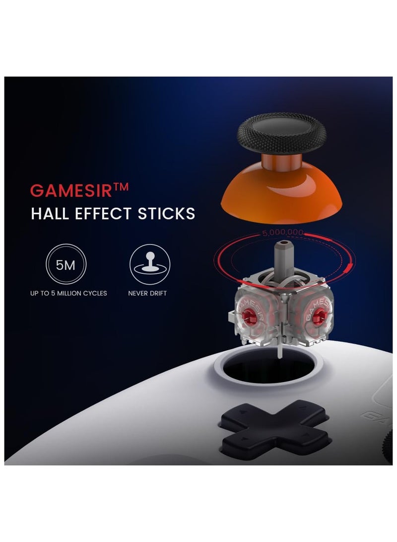 GameSir Nova Lite 2.4g Wireless Controller for Windows PC, iPhone, Android, Switch  Steam Deck, Bluetooth Controller Gamepad with Hall Effect Trigger,Turbo,Rumble Vibration(Nova Lite White) - Image 3