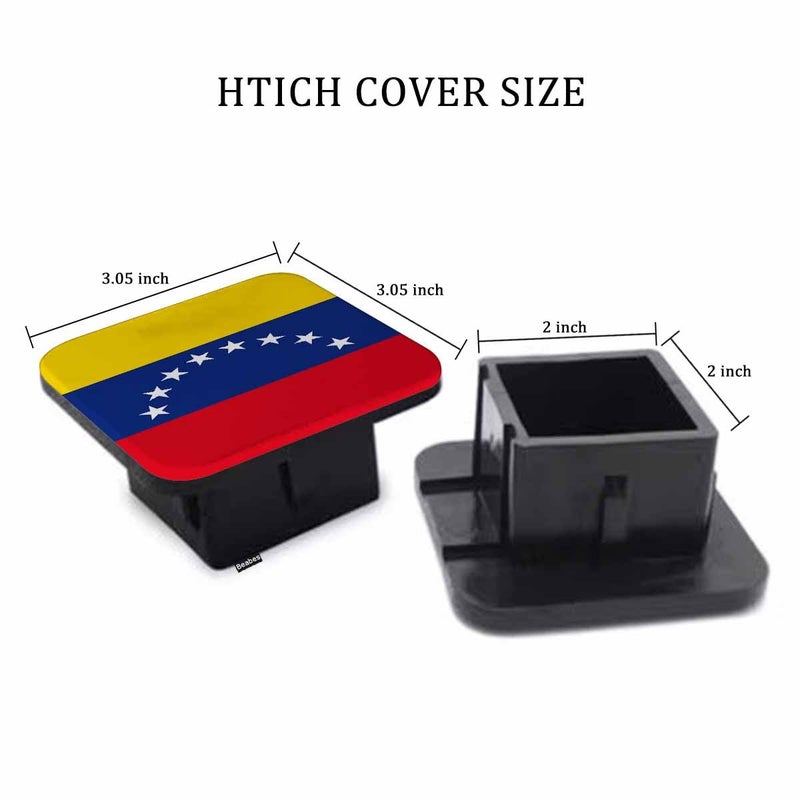 Beabes Trailer Hitch Cover for 2"" Receivers Venezuela Flag  The National Flag of Venezuela Receiver Tube Hitch Plug Towing Hitch Covers Truck Hitch Accessories for Sedans Cars SUVs - Image 2