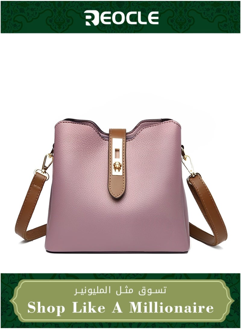 REOCLE New Women's Bag Pu Soft Leather Texture Shoulder Bag Large Capacity Simple Crossbody Bag Tote Bag Temperament Mother Bag - Image 1