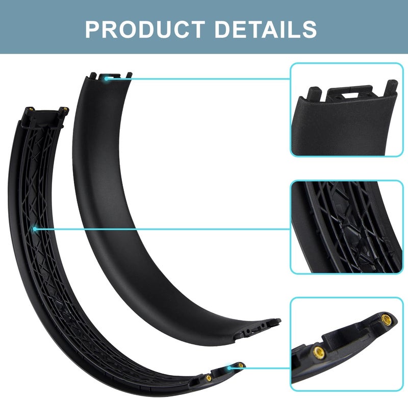 SOPROM Rubber Headband Replacement Cover for Beats Studio 2 & Studio 3 Wired &Wireless Headphones, Plastic Headstrap Pad Repair Parts Accessories (Studio3-Matte Black) - Image 3