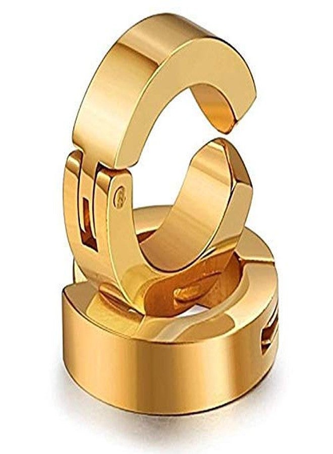 MEENAZ Branded Jewellery Gold Clip-on Press Unisex Stud Non-Piercing Hoop Earrings/Earring for Men/Boys/Boyfriend/ - BALI-M917 - Image 2