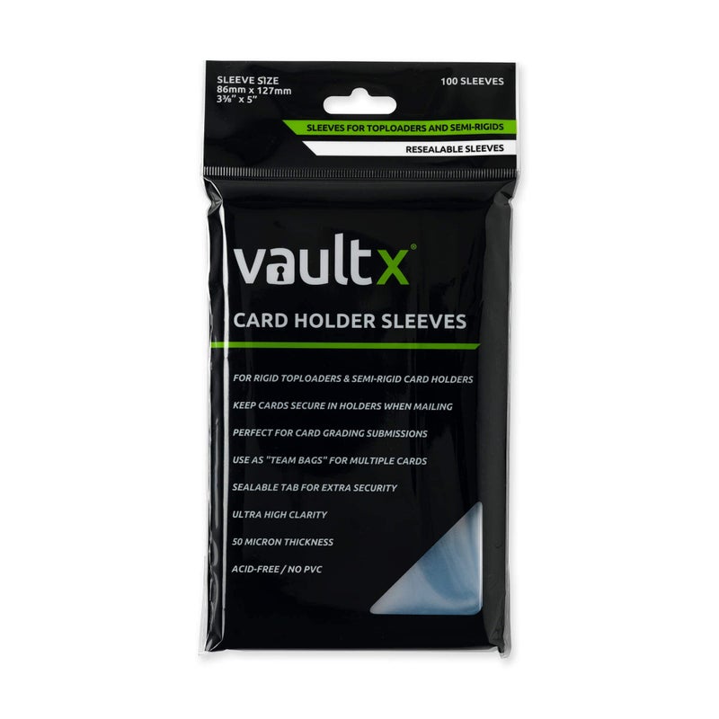 Vault X Trading Card Holder Sleeves, Team Bags for Toploaders and Semi Rigid Card Holders, Soft, High Clarity, Collectible Card Games, Sports, TCG (100 Pack) - Image 1